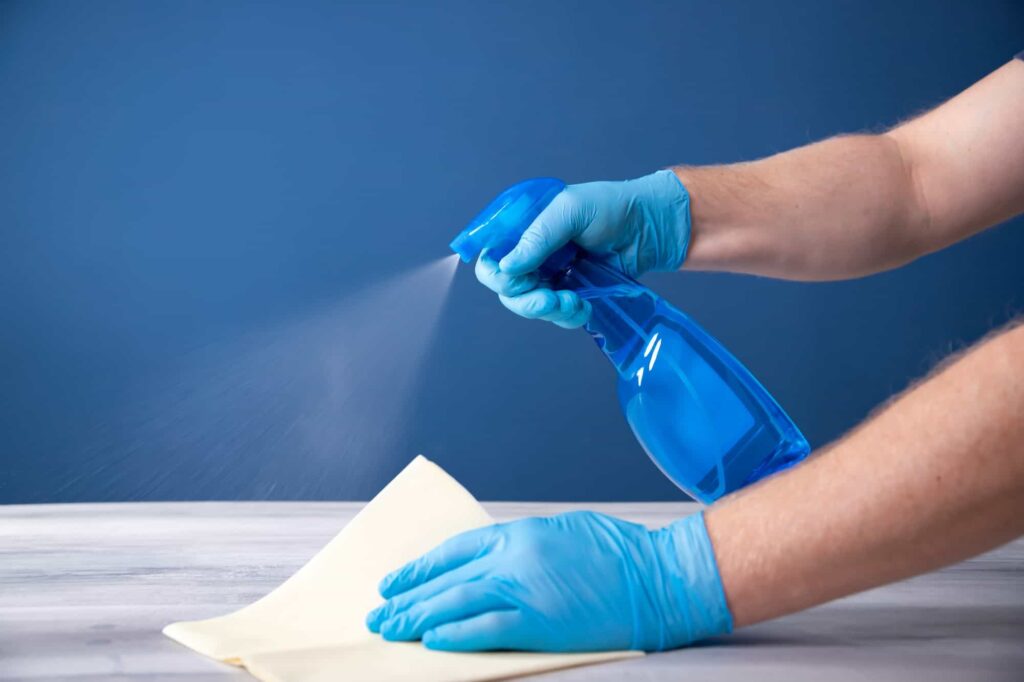 Cleaning Surfaces With An Antiseptic During A Coronavirus Epidemic .jpg